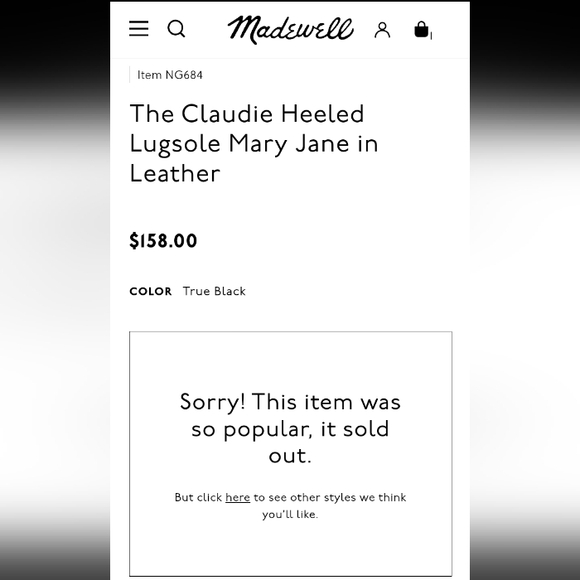 MADEWELL LEATHER CLAUDIE LUGSOLE MARY JANE CHUNKY HEEL 8.5 - Picture 7 of 7